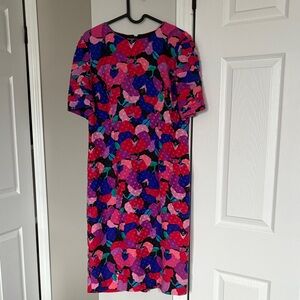Liz Claiborne SILK Pink and Purple Floral Midi Dress